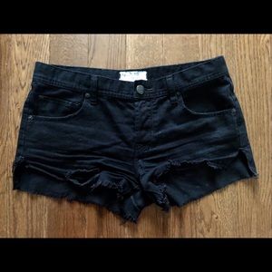 Free People black Jean shorts